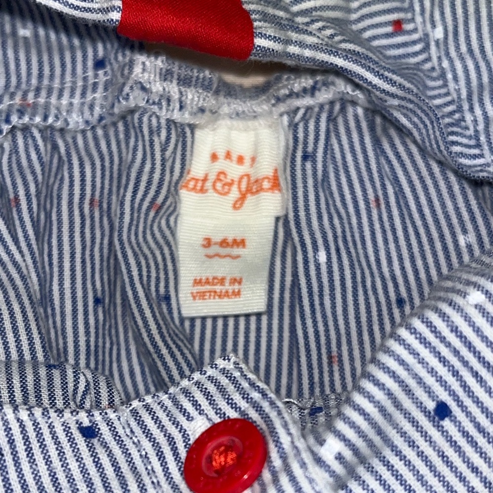 Cat & Jack • RED|WHITE|BLUE Striped & Polka Dot  Design Onesie - Picture 2 of 11